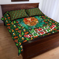 Kenya Christmas Quilt Bed Set with Santa Feast Scene and Festive Wreath Pattern - Wonder Print Shop