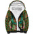 Kenya Christmas Sherpa Hoodie with Santa Feast Scene and Festive Wreath Pattern - Wonder Print Shop