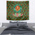 Kenya Christmas Tapestry with Santa Feast Scene and Festive Wreath Pattern - Wonder Print Shop