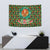 Kenya Christmas Tapestry with Santa Feast Scene and Festive Wreath Pattern - Wonder Print Shop