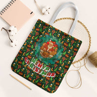 Kenya Christmas Tote Bag with Santa Feast Scene and Festive Wreath Pattern - Wonder Print Shop