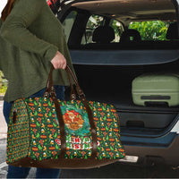Kenya Christmas Travel Bag with Santa Feast Scene and Festive Wreath Pattern - Wonder Print Shop