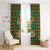 Kenya Christmas Window Curtain with Santa Feast Scene and Festive Wreath Pattern - Wonder Print Shop