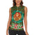 Kenya Christmas Women Sleeveless Polo Shirt with Santa Feast Scene and Festive Wreath Pattern - Wonder Print Shop