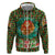 Kenya Christmas Zip Hoodie with Santa Feast Scene and Festive Wreath Pattern - Wonder Print Shop
