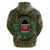 Kenya Christmas Zip Hoodie with Santa Feast Scene and Festive Wreath Pattern - Wonder Print Shop