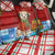 Croatia Christmas Back Car Seat Cover with Dalmatian Dog Presents and Red Plaid Holiday - Wonder Print Shop