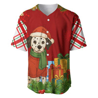 Croatia Christmas Baseball Jersey with Dalmatian Dog Presents and Red Plaid Holiday - Wonder Print Shop