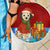 Croatia Christmas Beach Blanket with Dalmatian Dog Presents and Red Plaid Holiday - Wonder Print Shop