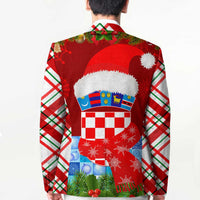 Croatia Christmas Blazer with Dalmatian Dog Presents and Red Plaid Holiday - Wonder Print Shop