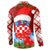 Croatia Christmas Button Sweatshirt with Dalmatian Dog Presents and Red Plaid Holiday - Wonder Print Shop