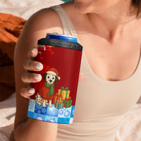 Croatia Christmas 4 in 1 Can Cooler Tumbler with Dalmatian Dog Presents and Red Plaid Holiday - Wonder Print Shop