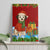 Croatia Christmas Canvas Wall Art with Dalmatian Dog Presents and Red Plaid Holiday - Wonder Print Shop