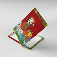Croatia Christmas Canvas Wall Art with Dalmatian Dog Presents and Red Plaid Holiday - Wonder Print Shop