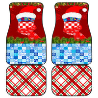 Croatia Christmas Car Mats with Dalmatian Dog Presents and Red Plaid Holiday - Wonder Print Shop