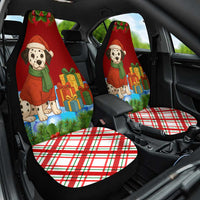 Croatia Christmas Car Seat Cover with Dalmatian Dog Presents and Red Plaid Holiday - Wonder Print Shop