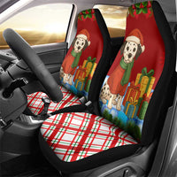 Croatia Christmas Car Seat Cover with Dalmatian Dog Presents and Red Plaid Holiday - Wonder Print Shop