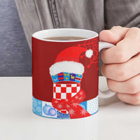 Croatia Christmas Ceramic Mug with Dalmatian Dog Presents and Red Plaid Holiday - Wonder Print Shop