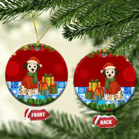 Croatia Christmas Ceramic Ornament with Dalmatian Dog Presents and Red Plaid Holiday - Wonder Print Shop