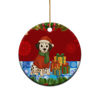 Croatia Christmas Ceramic Ornament with Dalmatian Dog Presents and Red Plaid Holiday - Wonder Print Shop