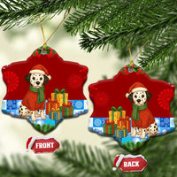 Croatia Christmas Ceramic Ornament with Dalmatian Dog Presents and Red Plaid Holiday - Wonder Print Shop