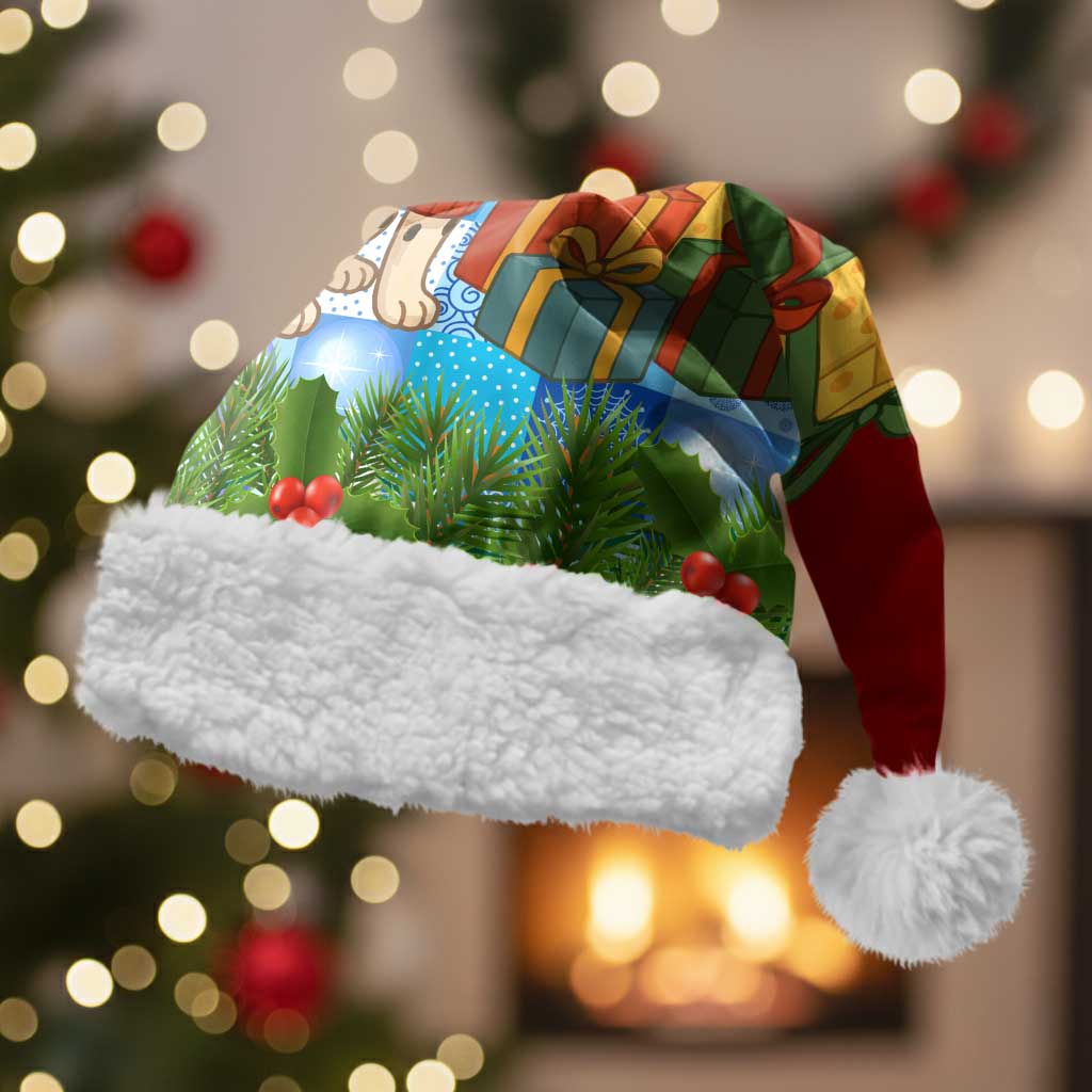 Croatia Christmas Santa Hat with Dalmatian Dog Presents and Red Plaid Holiday - Wonder Print Shop