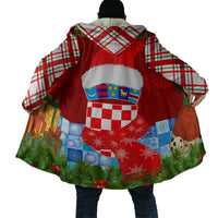 Croatia Christmas Cloak with Dalmatian Dog Presents and Red Plaid Holiday - Wonder Print Shop