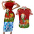 Croatia Christmas Couples Matching Short Sleeve Bodycon Dress and Hawaiian Shirt with Dalmatian Dog Presents and Red Plaid Holiday - Wonder Print Shop