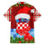 Croatia Christmas Family Matching Off Shoulder Maxi Dress and Hawaiian Shirt with Dalmatian Dog Presents and Red Plaid Holiday - Wonder Print Shop