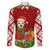 Croatia Christmas Family Matching Off Shoulder Maxi Dress and Hawaiian Shirt with Dalmatian Dog Presents and Red Plaid Holiday - Wonder Print Shop