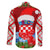 Croatia Christmas Family Matching Off Shoulder Short Dress and Hawaiian Shirt with Dalmatian Dog Presents and Red Plaid Holiday - Wonder Print Shop
