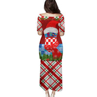 Croatia Christmas Family Matching Puletasi and Hawaiian Shirt with Dalmatian Dog Presents and Red Plaid Holiday - Wonder Print Shop