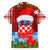 Croatia Christmas Family Matching Short Sleeve Bodycon Dress and Hawaiian Shirt with Dalmatian Dog Presents and Red Plaid Holiday - Wonder Print Shop