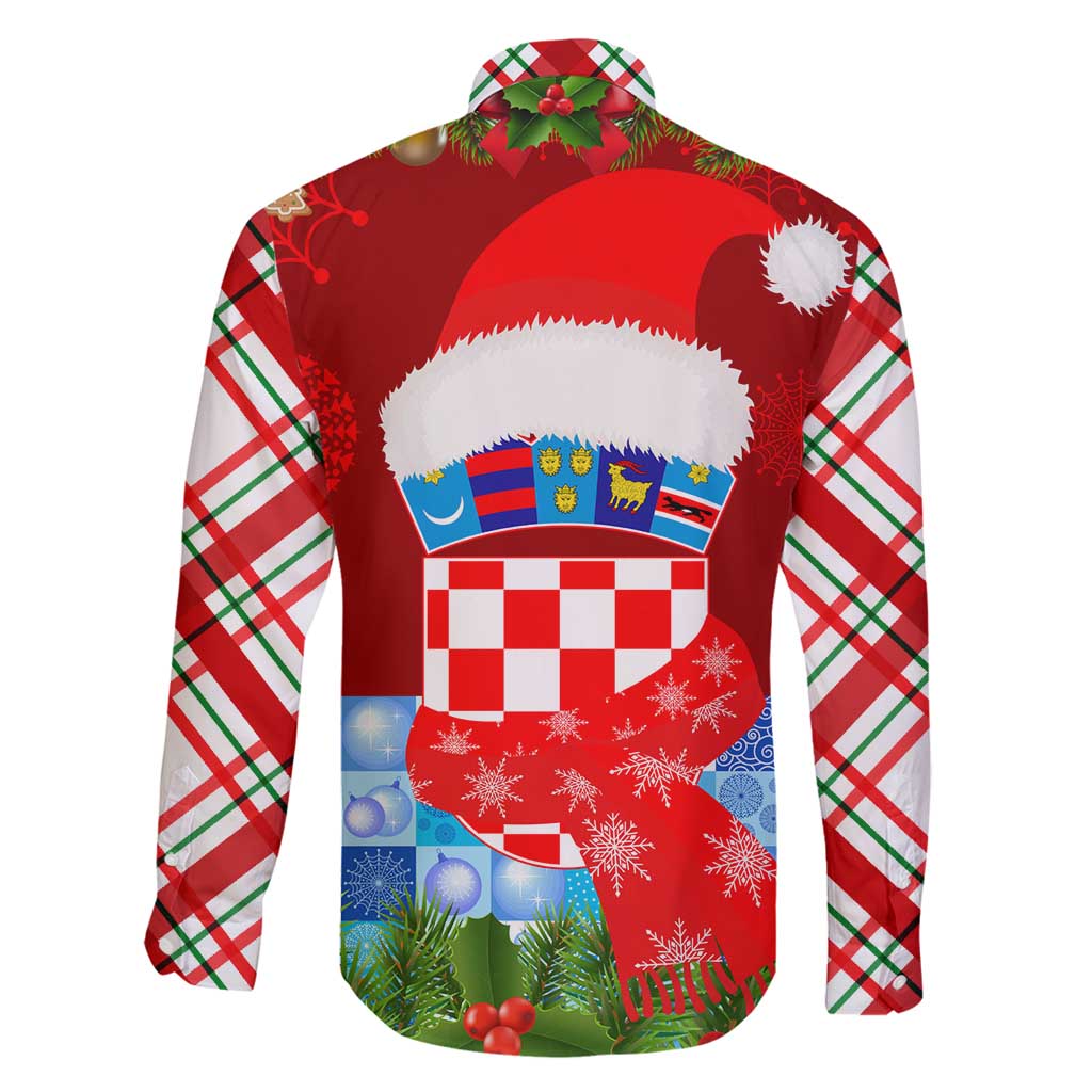 Croatia Christmas Family Matching Tank Maxi Dress and Hawaiian Shirt with Dalmatian Dog Presents and Red Plaid Holiday - Wonder Print Shop