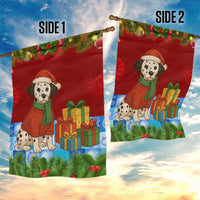 Croatia Christmas Garden Flag with Dalmatian Dog Presents and Red Plaid Holiday - Wonder Print Shop