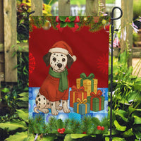 Croatia Christmas Garden Flag with Dalmatian Dog Presents and Red Plaid Holiday - Wonder Print Shop