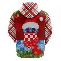 Croatia Christmas Hoodie with Dalmatian Dog Presents and Red Plaid Holiday - Wonder Print Shop