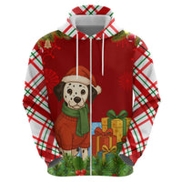Croatia Christmas Hoodie with Dalmatian Dog Presents and Red Plaid Holiday - Wonder Print Shop
