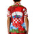 Croatia Christmas Kid Polo Shirt with Dalmatian Dog Presents and Red Plaid Holiday - Wonder Print Shop