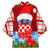 Croatia Christmas Kimono with Dalmatian Dog Presents and Red Plaid Holiday - Wonder Print Shop