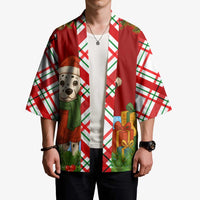 Croatia Christmas Kimono with Dalmatian Dog Presents and Red Plaid Holiday - Wonder Print Shop