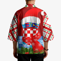 Croatia Christmas Kimono with Dalmatian Dog Presents and Red Plaid Holiday - Wonder Print Shop