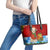 Croatia Christmas Leather Tote Bag with Dalmatian Dog Presents and Red Plaid Holiday - Wonder Print Shop