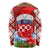 Croatia Christmas Long Sleeve Shirt with Dalmatian Dog Presents and Red Plaid Holiday - Wonder Print Shop
