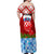 Croatia Christmas Off Shoulder Maxi Dress with Dalmatian Dog Presents and Red Plaid Holiday - Wonder Print Shop