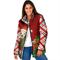 Croatia Christmas Padded Jacket with Dalmatian Dog Presents and Red Plaid Holiday - Wonder Print Shop