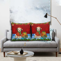 Croatia Christmas Pillow Cover with Dalmatian Dog Presents and Red Plaid Holiday - Wonder Print Shop
