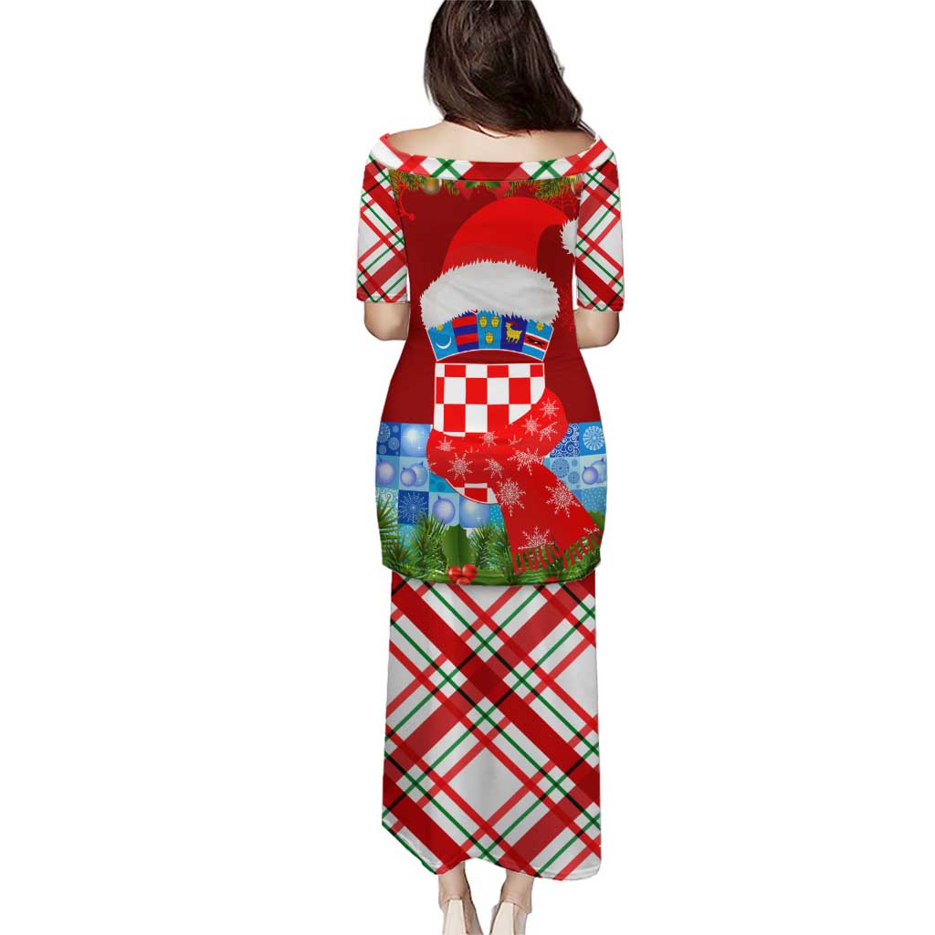 Croatia Christmas Puletasi with Dalmatian Dog Presents and Red Plaid Holiday - Wonder Print Shop