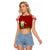 Croatia Christmas Raglan Cropped T Shirt with Dalmatian Dog Presents and Red Plaid Holiday - Wonder Print Shop