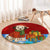 Croatia Christmas Round Carpet with Dalmatian Dog Presents and Red Plaid Holiday - Wonder Print Shop